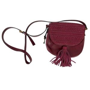 Fossil Maroon Crossbody Bag with Tassel